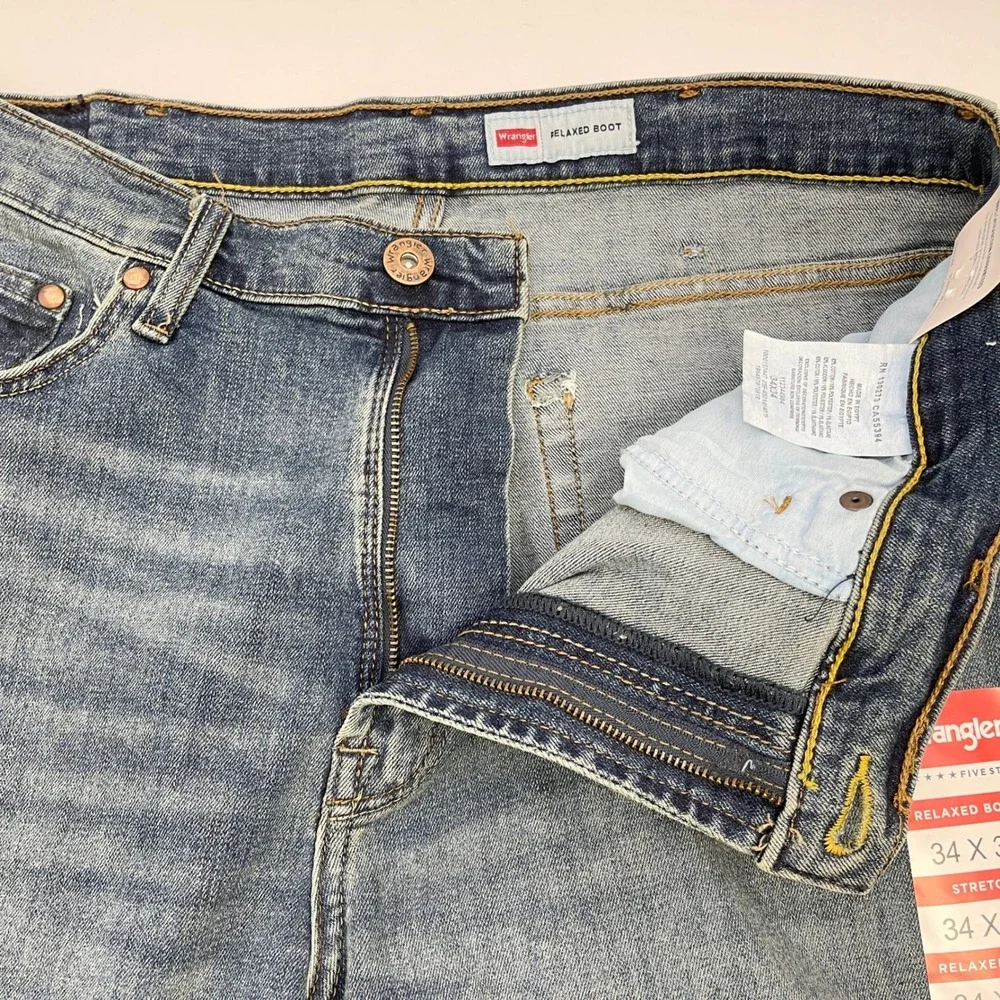 Wrangler Mens Relaxed Bootcut Jeans Size 34x34 Stretch Workwear Western Heritage